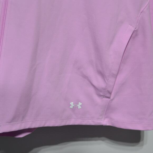 Under Armour Woman's Fitted Pink Full Zip Sweatshirt Size 2X - Picture 4 of 5
